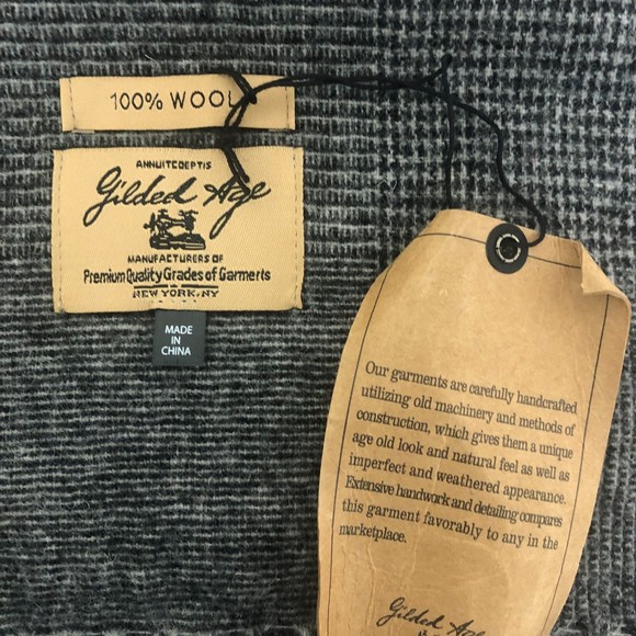 Gilded Age "Prince of Wales" 100% wool Scarf Premium Quality Grey NEW NWT - Picture 5 of 7